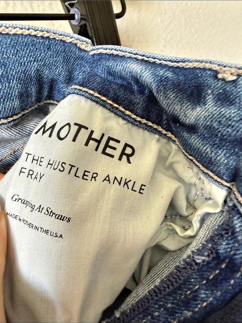 MOTHER The Hustler Ankle Fray Jeans Blue Size 26 - Picture 5 of 6